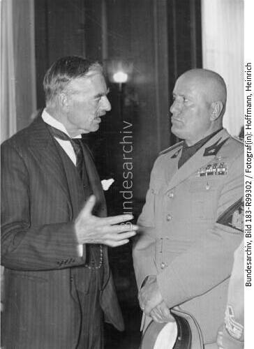 Münchener Abkommen, Chamberlain mit Mussolini