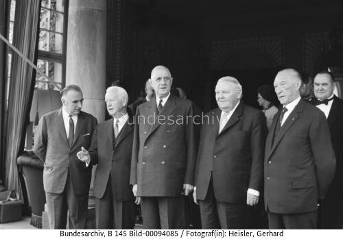 Französischer Staatspräsident de Gaulle in Remagen 1964