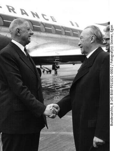Köln, Besuch de Gaulle, Begrüßung Adenauer