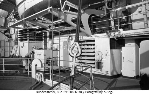 Schlachtschiff Bismarck, Hangar