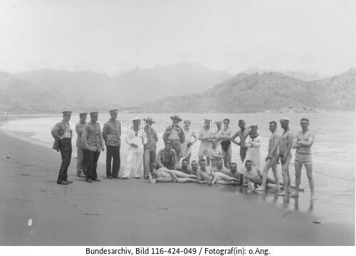 Kiautschou, Matrosen am Strand