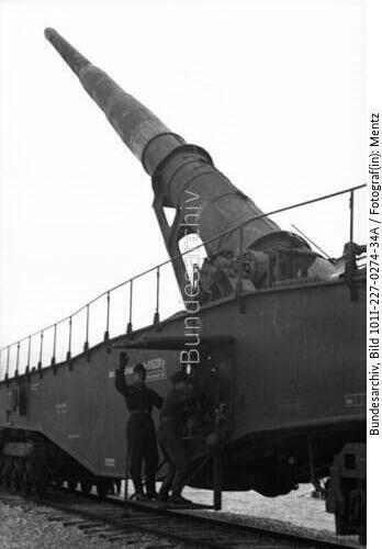 Frankreich, Atlantikwall, Eisenbahngeschütz