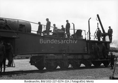 Frankreich, Atlantikwall, Eisenbahngeschütz