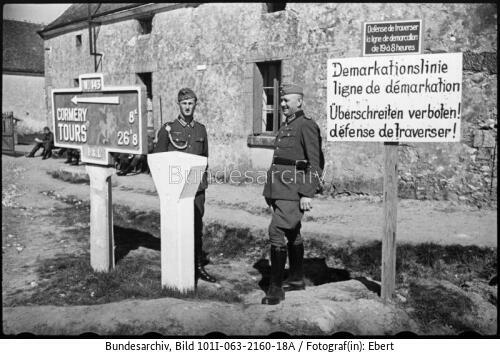Frankreich, Demarkationslinie, Grenzposten