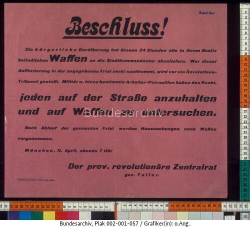 Revolution Bayern, Bewaffnung