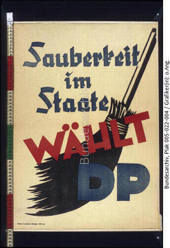 Bundestagswahl, Deutsche Partei-Wahlplakat