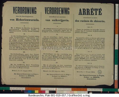 Belgien, Rohstoffmangel, Wurzeln