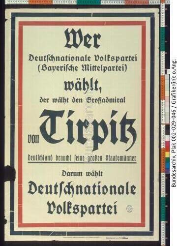 Reichstagswahl, Wahlplakat der DNVP
