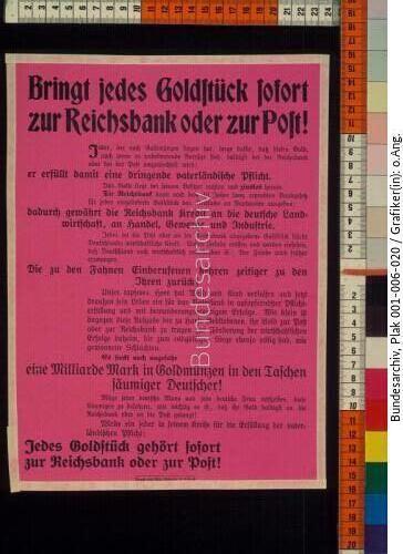 Goldsammlung zur Kriegsfinanzierung