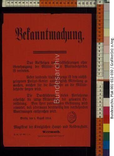 Kriegsbeginn, Luftfahrzeuge