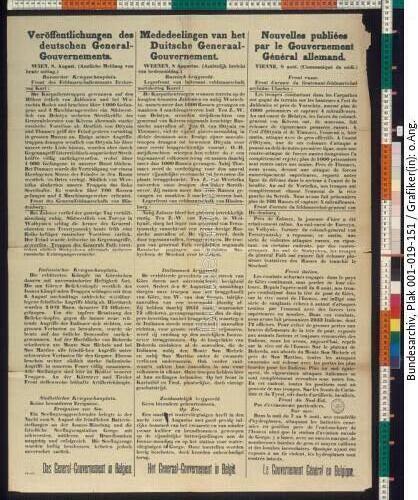 Belgien, Kriegspropaganda