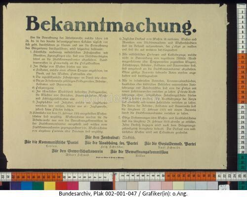 Revolution Bayern, Bewaffnung