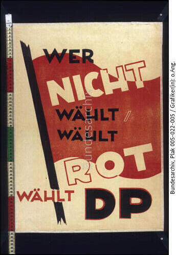 Bundestagswahl, Deutsche Partei-Wahlplakat
