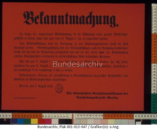 Kriegsbeginn, Mobilmachung