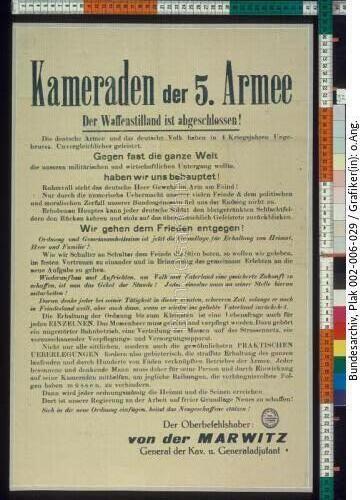 Demobilisierung, Kriegsende
