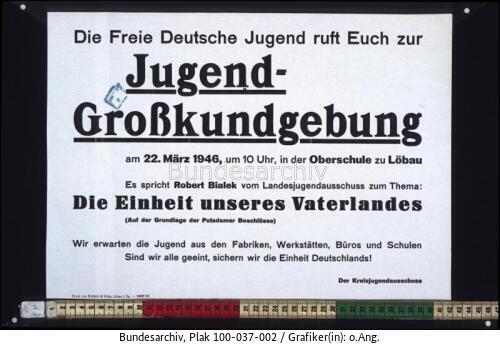 Löbau, <span class="match">FDJ</span>-Kundgebung zur Gründung
