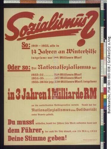Reichstagswahl, WHW, Wahlplakat NSDAP