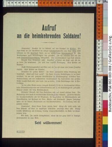 Demobilisierung, Arbeitsaufruf Landwirtschaft