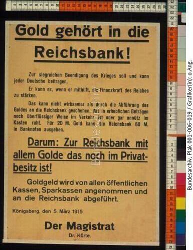 Goldsammlung zur Kriegsfinanzierung