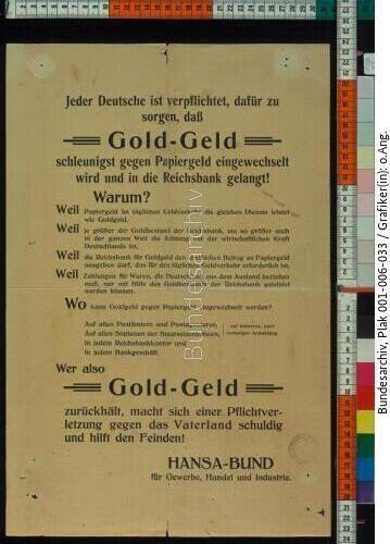 Goldsammlung zur Kriegsfinanzierung