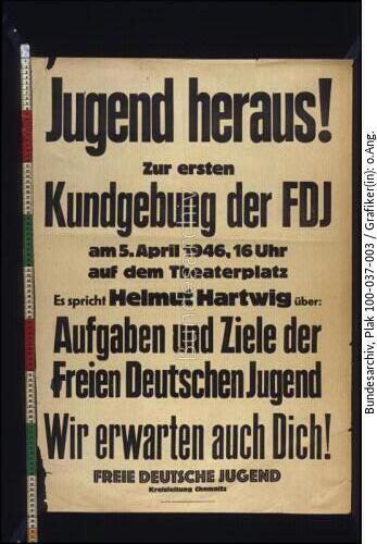 Chemnitz, <span class="match">FDJ</span>-Kundgebung zur Gründung
