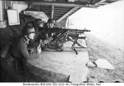 Belgien, Soldaten in MG-Stellung