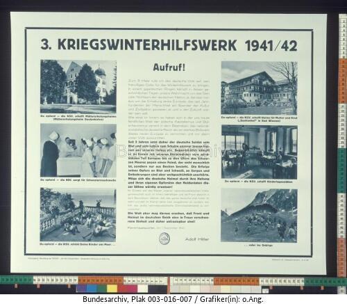 3. Kriegswinterhilfswerk, Aufruf Adolf Hitler