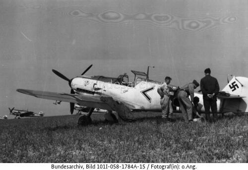 Feldflugplatz, Flugzeuge Me 109