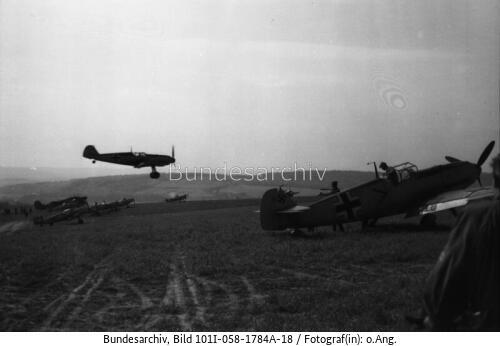 Feldflugplatz, Flugzeuge Me 109