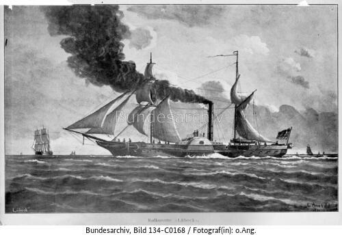 Gemälde Dampfkorvette "Lübeck"